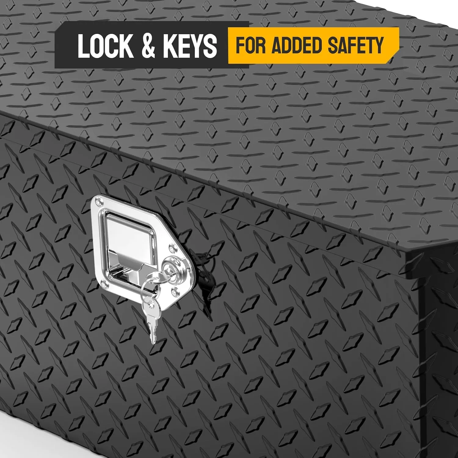 TUFFIOM 39" Aluminum Truck Bed Tool Box, Heavy Duty Diamond Plate Trailer Tool Box with Lock Keys, Tool Storage Organizer Chest for Pick up,Truck Bed,ATV,RV Trailer