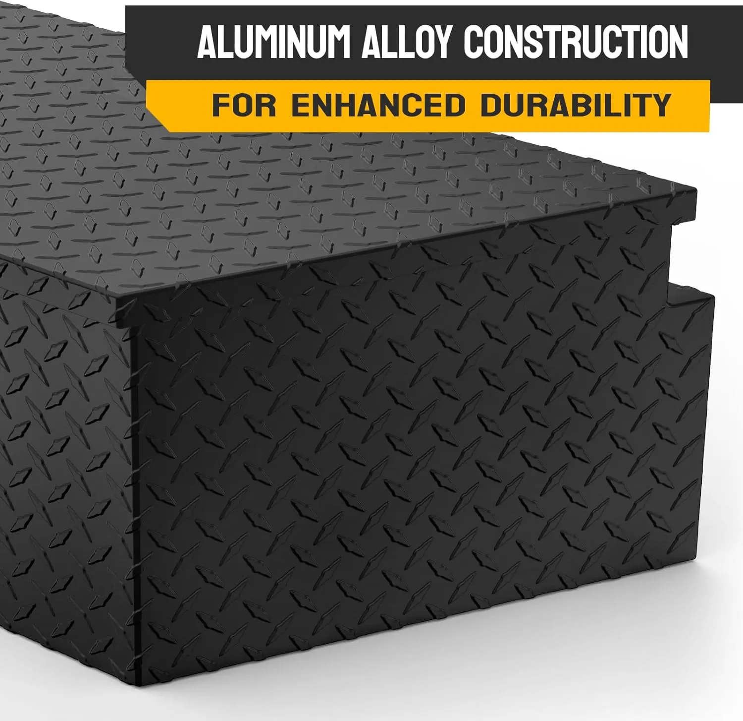 TUFFIOM 39" Aluminum Truck Bed Tool Box, Heavy Duty Diamond Plate Trailer Tool Box with Lock Keys, Tool Storage Organizer Chest for Pick up,Truck Bed,ATV,RV Trailer