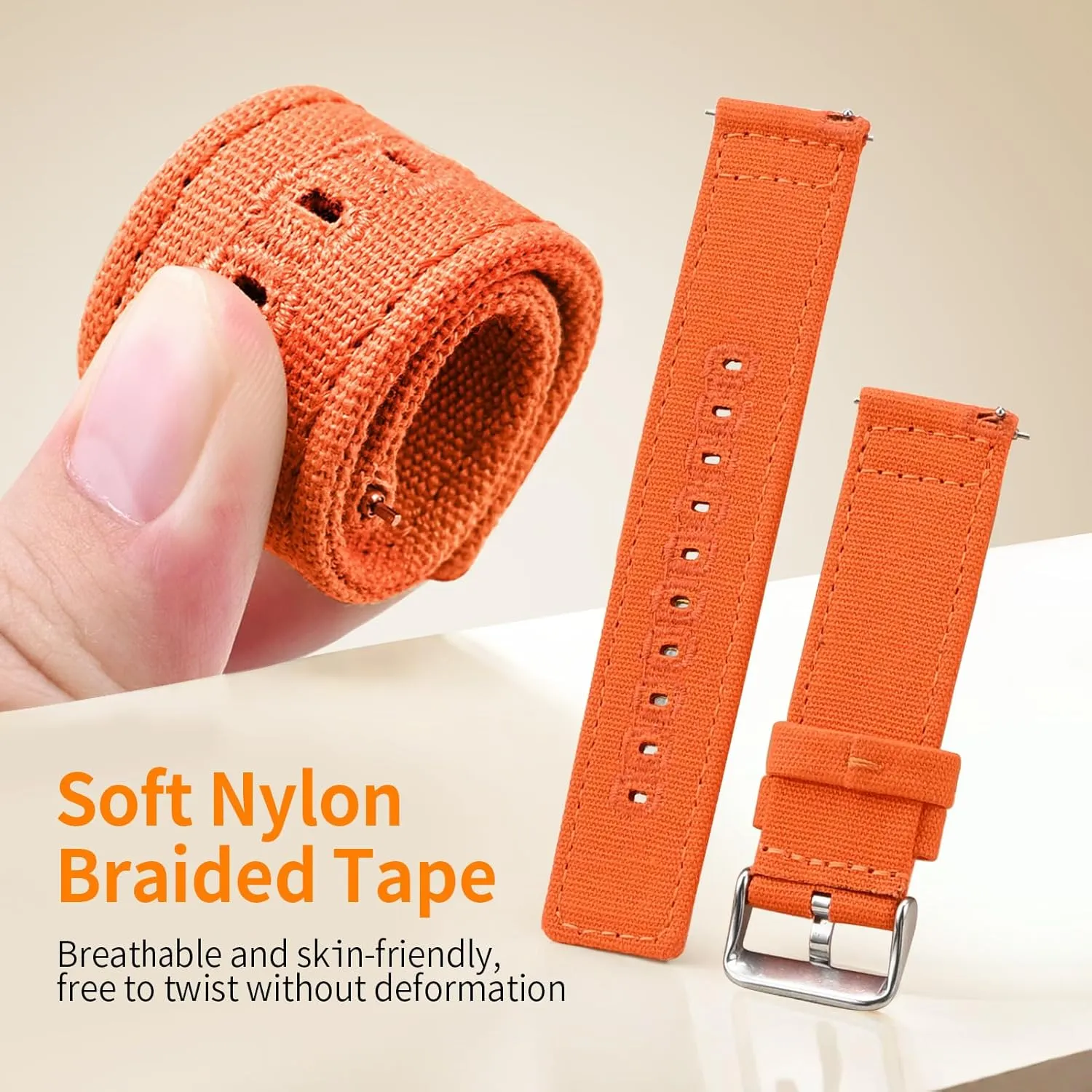 ULLCHRO Canvas Watch Band Straps - Quick Release - Replacement Bands for Men Women - Wristbands Bracelet for Watch - Choice of 18mm 19mm 20mm 22mm 24mm