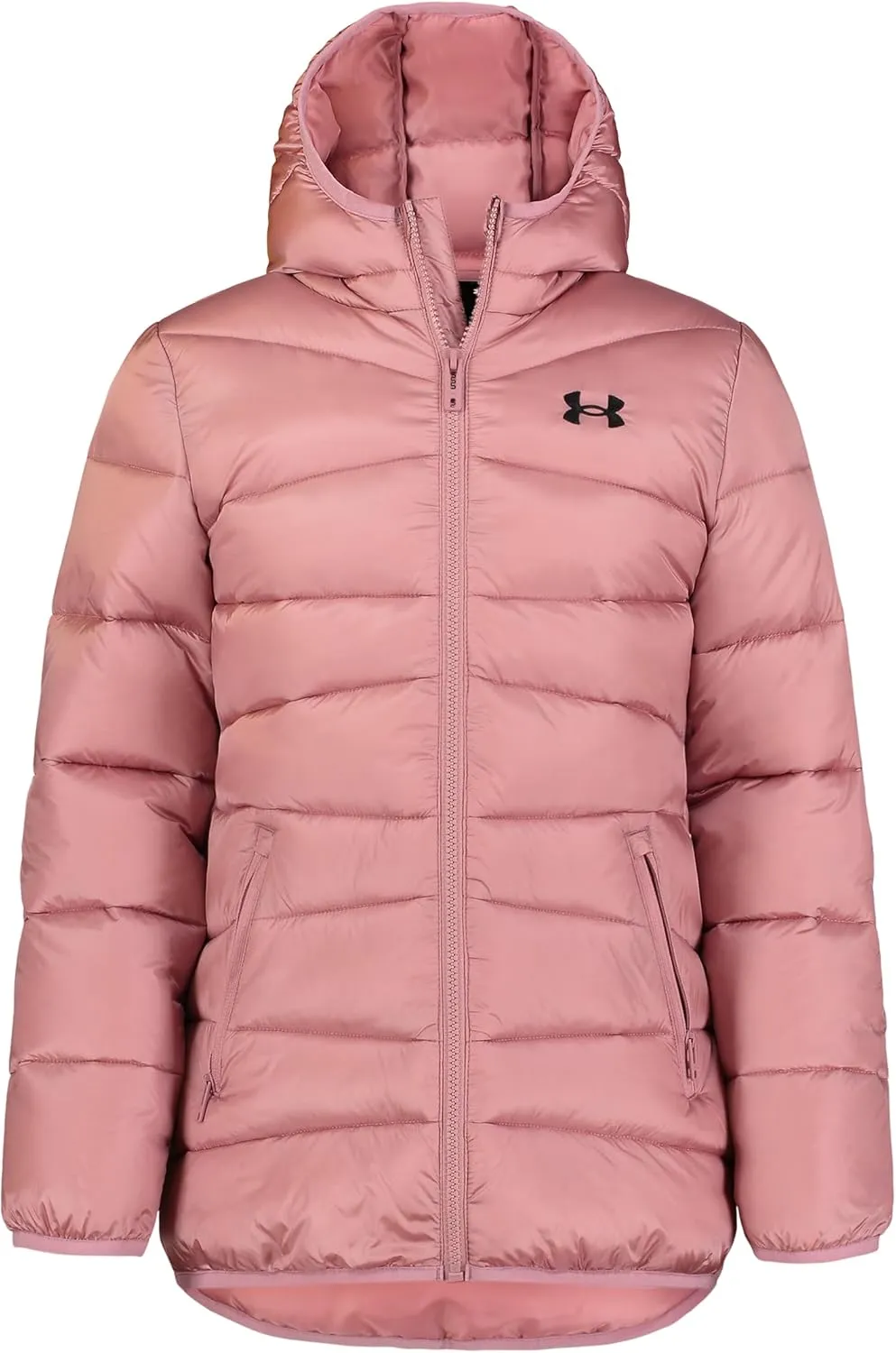 Under Armour Girls' Quilted Puffer Jacket, Front Pockets & Hooded Back, Mid-Weight & Water Repellent