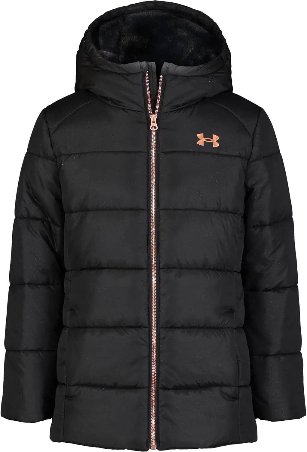 Under Armour Girls' Quilted Puffer Jacket, Front Pockets & Hooded Back, Mid-Weight & Water Repellent