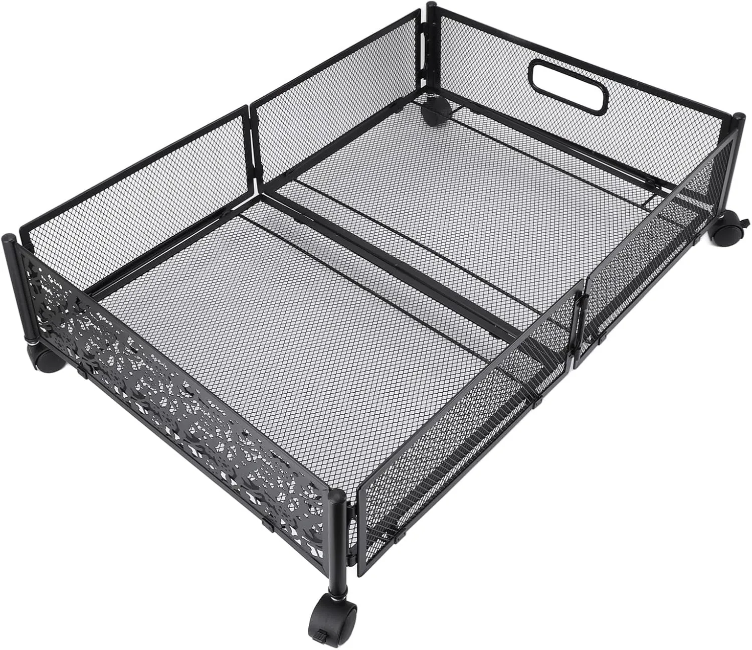 Under the Organ Organizer, a Subtbording Storage Container Prevention of Carbon Steel Oxide Easy to Move Folding for the Home (Black)