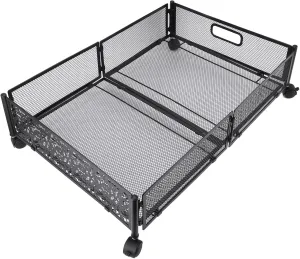 Under the Organ Organizer, a Subtbording Storage Container Prevention of Carbon Steel Oxide Easy to Move Folding for the Home (Black)