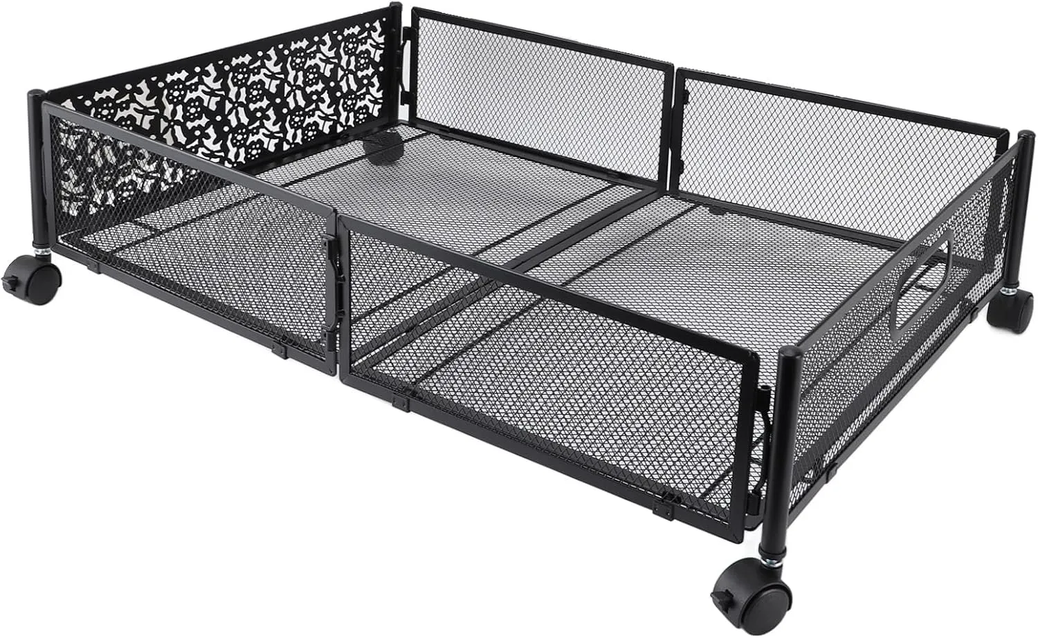 Under the Organ Organizer, a Subtbording Storage Container Prevention of Carbon Steel Oxide Easy to Move Folding for the Home (Black)