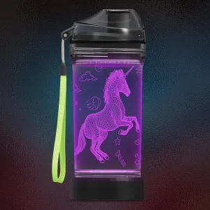Unicorn Gifts for Girls, Light Up 3D Unicorn Water Bottle, 14oz Tritan BPA Free - Kids Drinking Cup - Christmas Holiday