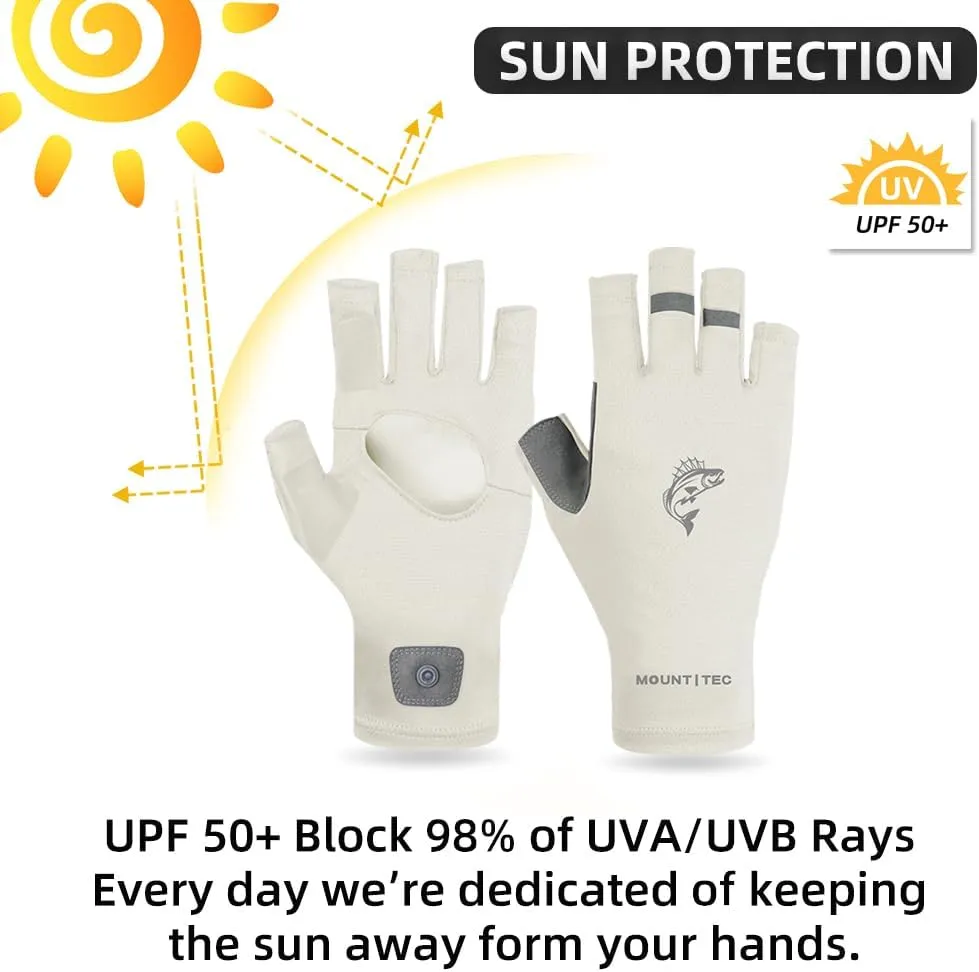 Unisex UV Protective Fingerless Gloves UPF 50  Sun Glove for Outdoor Fishing Cycling Hiking Driving Kayaking