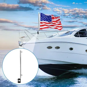 Universal Boat Flag Marine with 4 Boat Flag Pole Kits USA Flag with 50 Embroidered Stars American Boat Flag