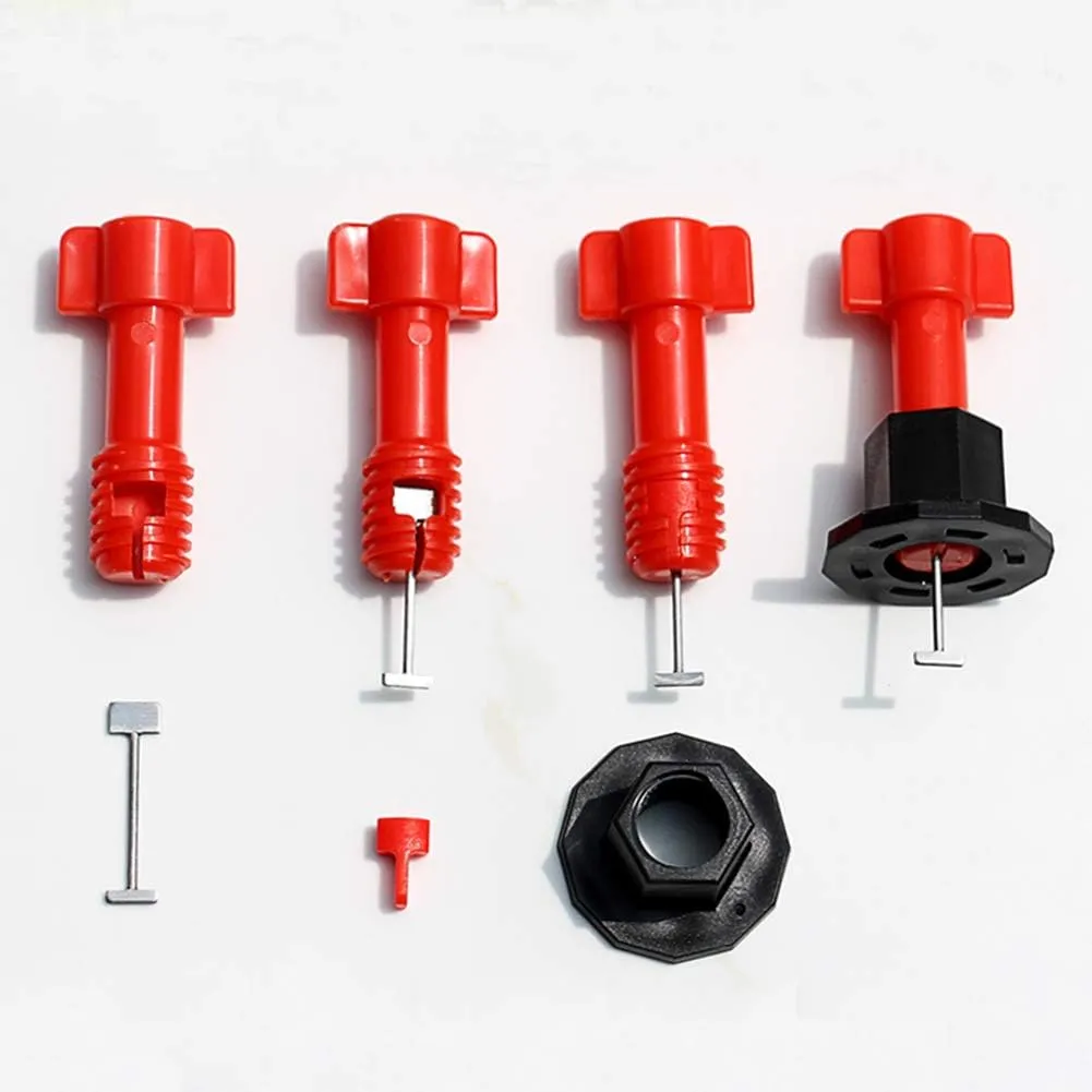 Upgraded Tile Leveling System Kit Reusable Tile Leveler Spacers with Replaceable Steel Needle Flat Ceramic Tile Adjusters Floor Wall Construction Tools