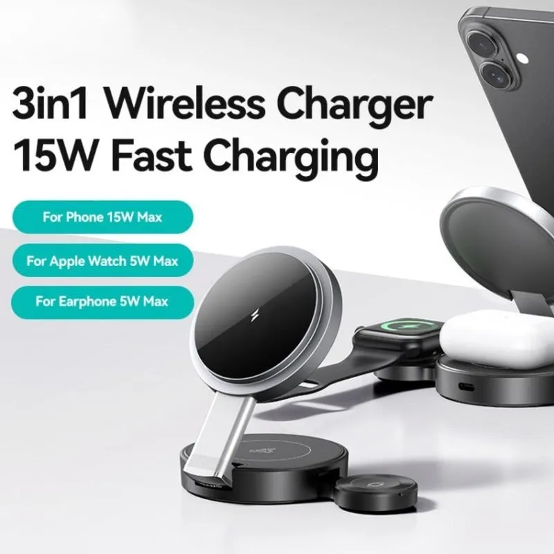 USAMS Multi-Functional Foldable MagSafe Wireless Charger