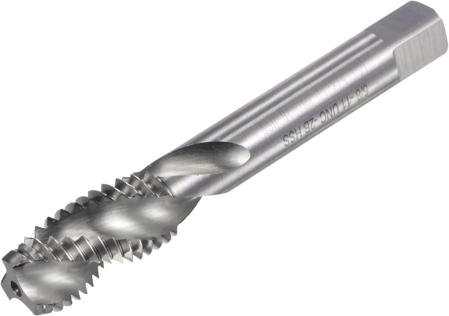 uxcell Spiral Flute Taps, 5/8-11 UNC 2B High Speed Steel (HSS) Uncoated Machine Thread Milling Threading Screw Tap 3 Flutes Tapping Tool