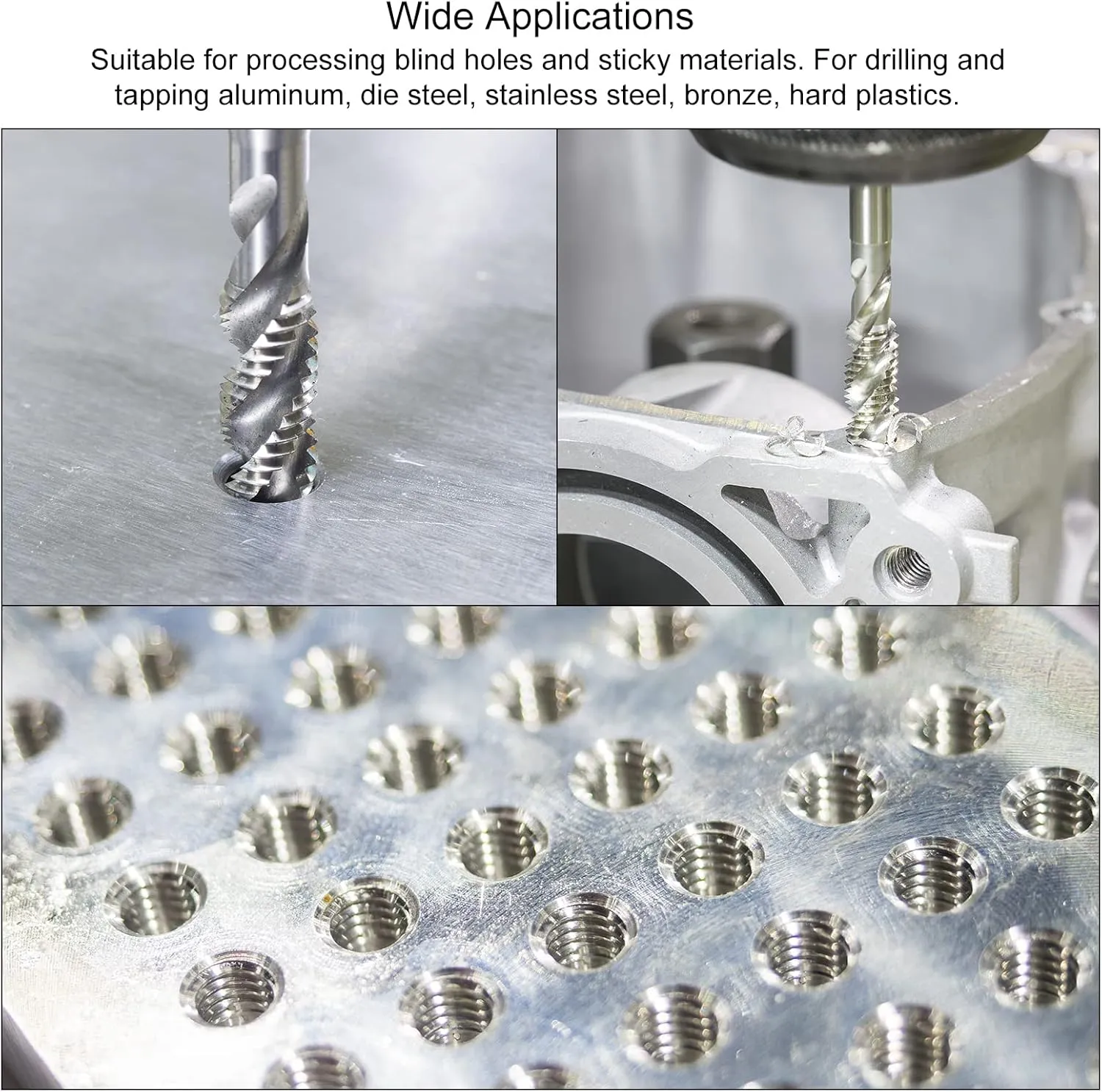 uxcell Spiral Flute Taps, 5/8-11 UNC 2B High Speed Steel (HSS) Uncoated Machine Thread Milling Threading Screw Tap 3 Flutes Tapping Tool