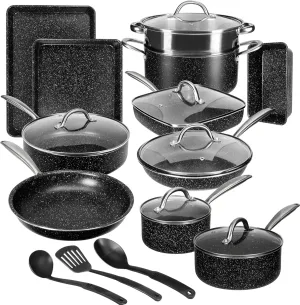 VECELO 20pcs Pots and Pans Set Non Stick