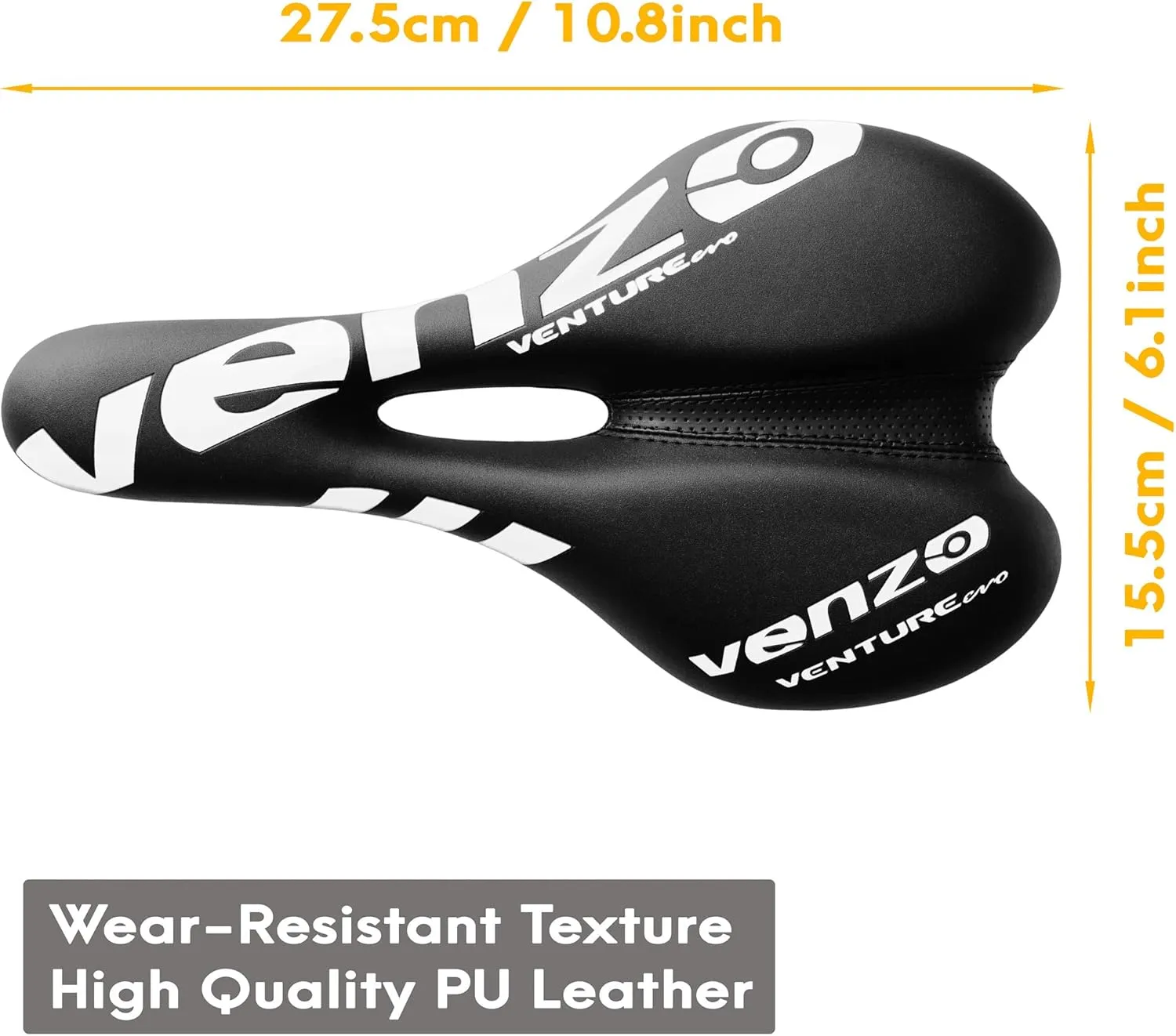 Venzo Comfortable Saddle Bike Seat | Soft & Durable Bicycle Seat for MTB, Road, Exercise, Trekking, Folding, Hybrid & Cruiser Bikes | Breathable & Ergonomic Design Bike Saddle for Lower Resistance