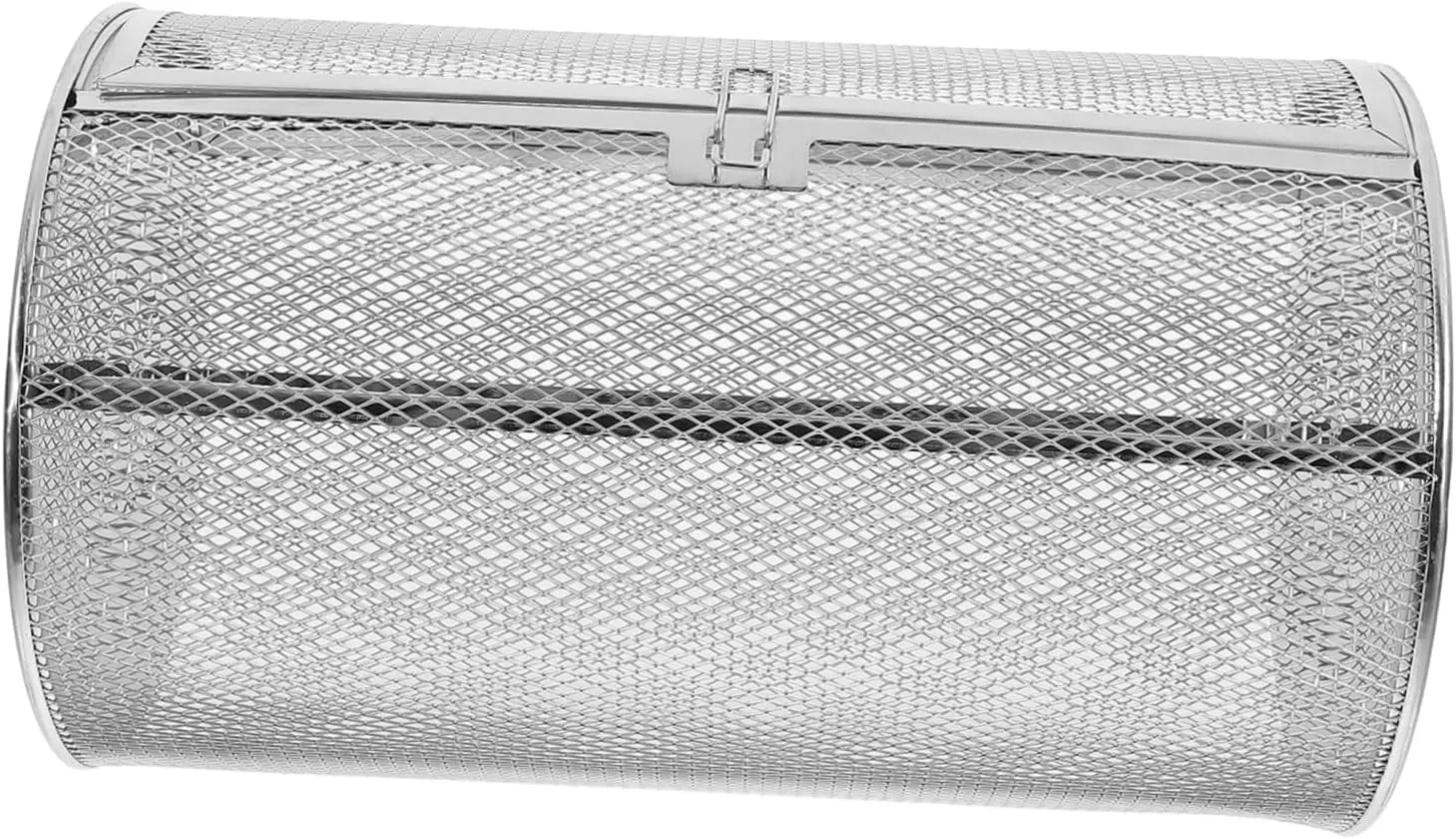 VICASKY Rotisserie Basket Stainless Steel Oven Roasting Cage for Nuts Meat and Dried Fruits Durable Kitchen Tool with Easy Open Movable Door for Air Fryer and Oven Cooking