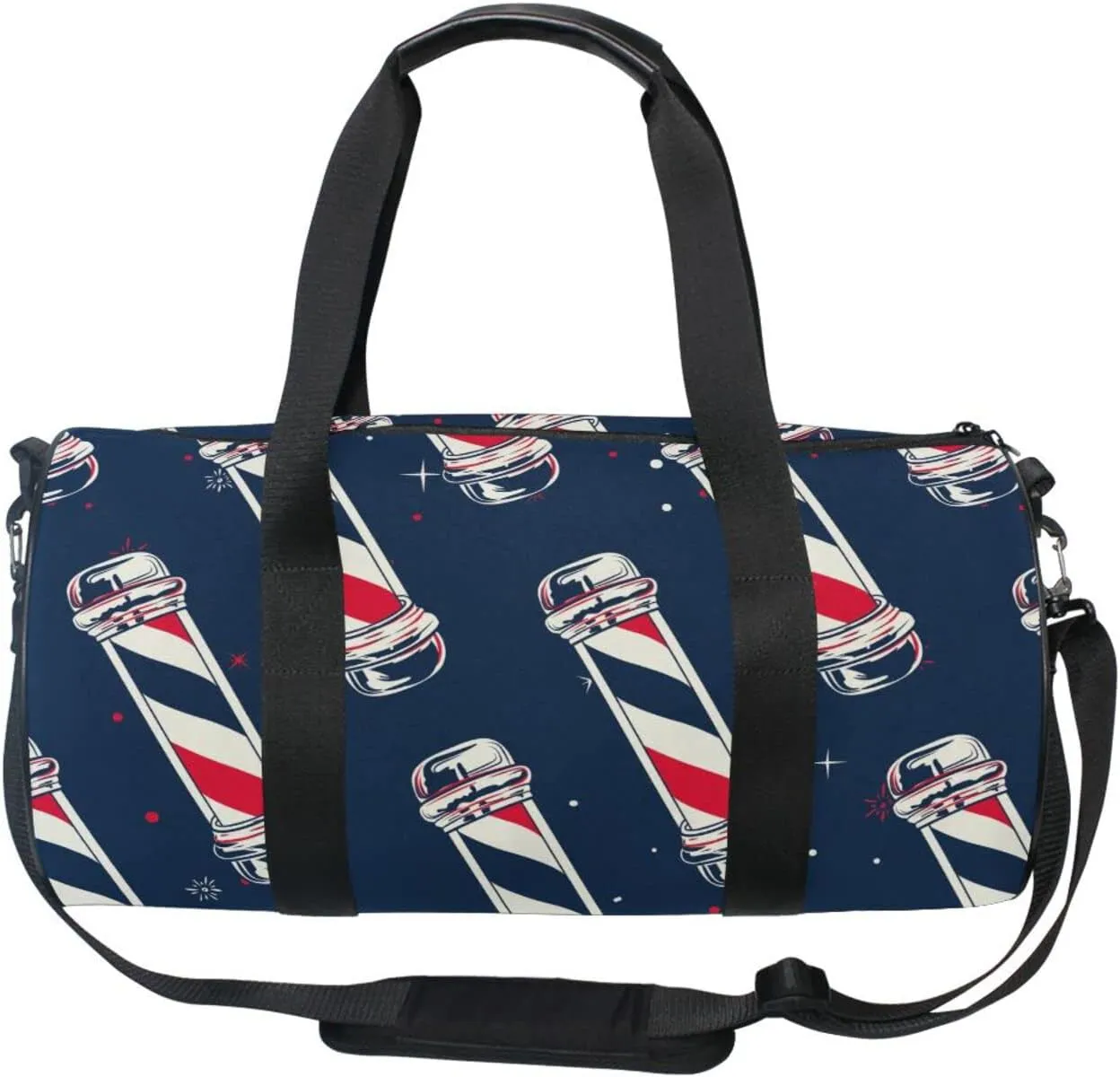 Vintage Barber Pole Flag Sports Gym Bag for Women and Men Travel Duffel Bag