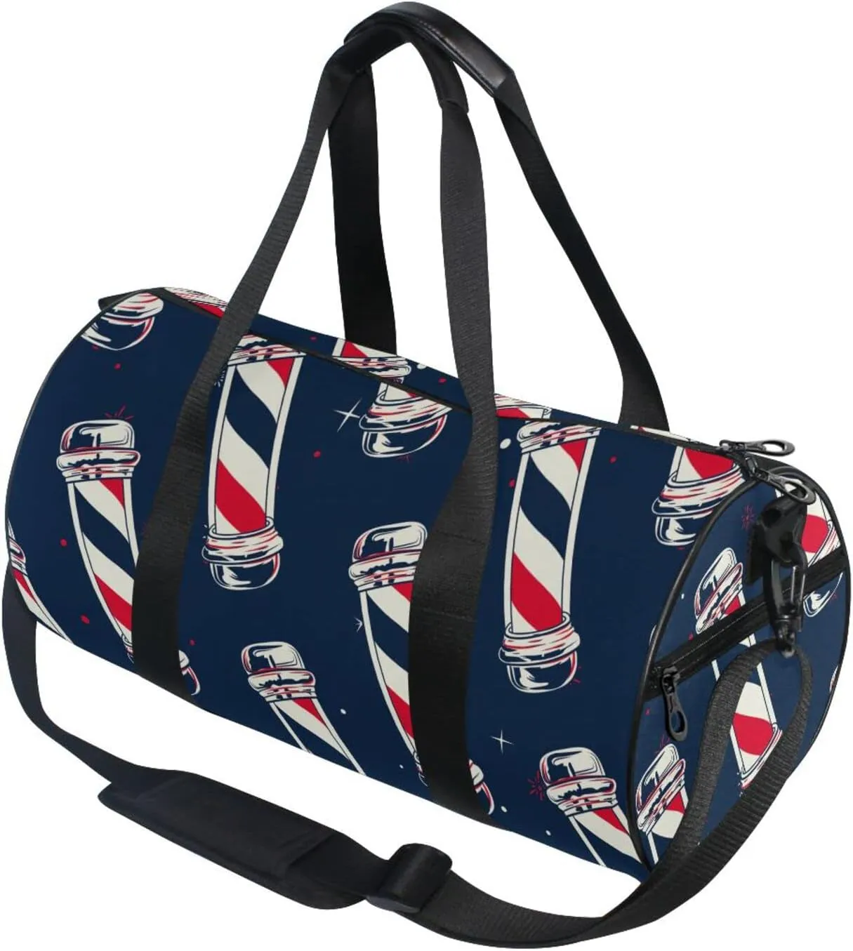 Vintage Barber Pole Flag Sports Gym Bag for Women and Men Travel Duffel Bag