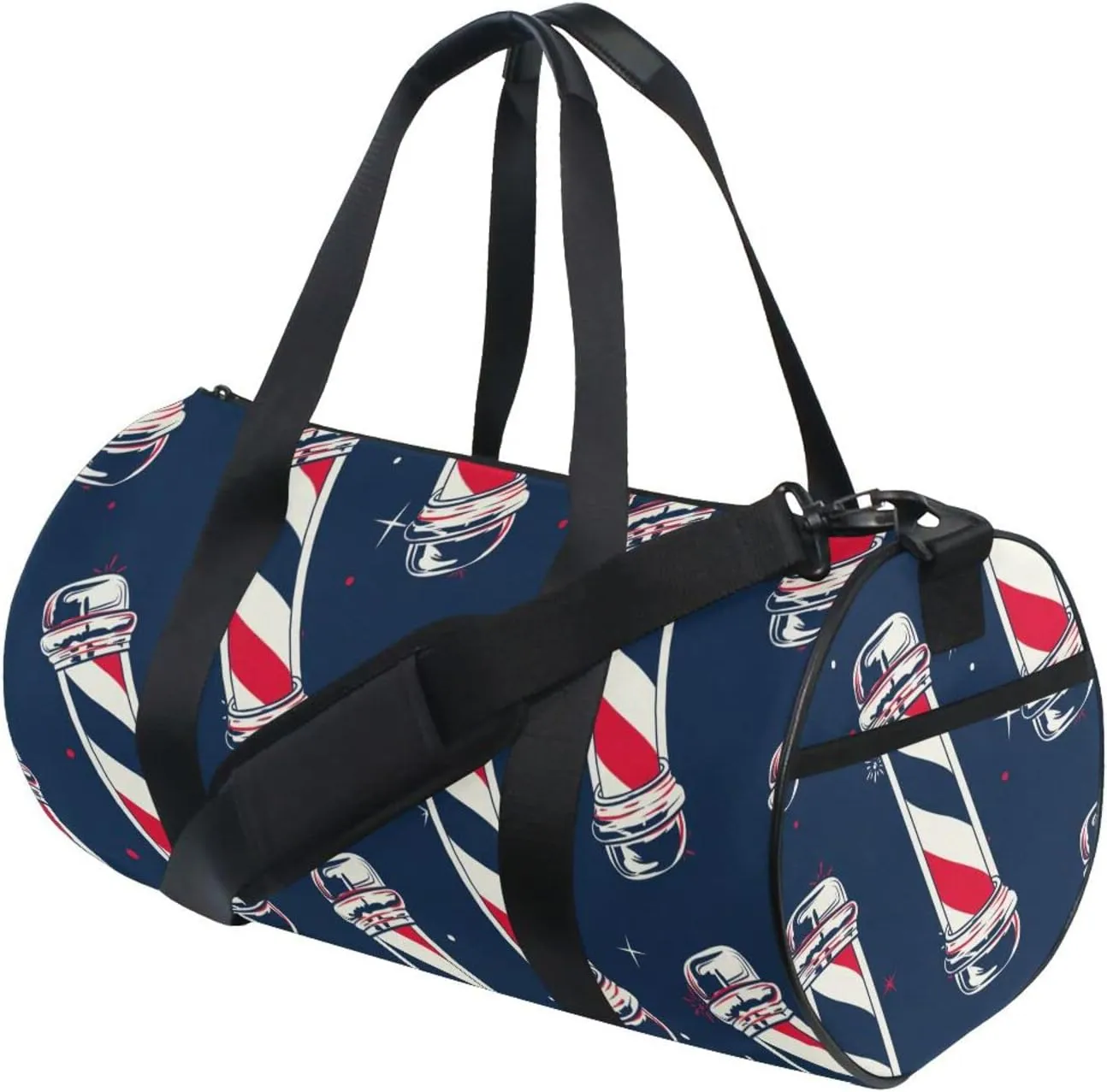 Vintage Barber Pole Flag Sports Gym Bag for Women and Men Travel Duffel Bag