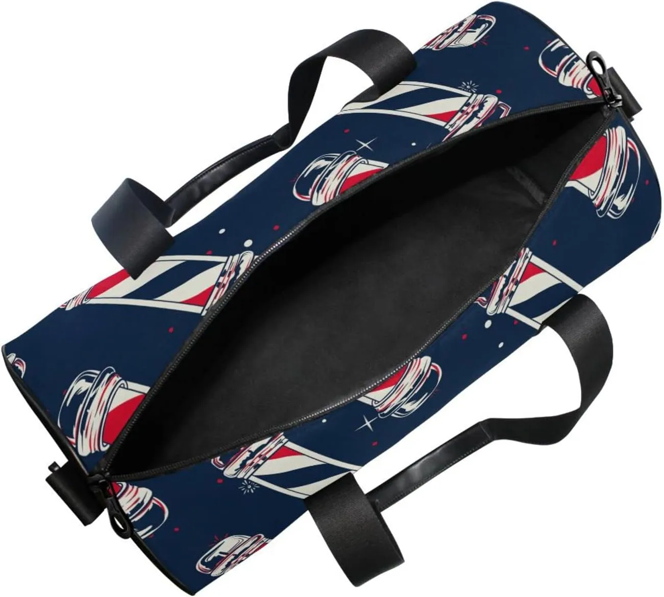 Vintage Barber Pole Flag Sports Gym Bag for Women and Men Travel Duffel Bag