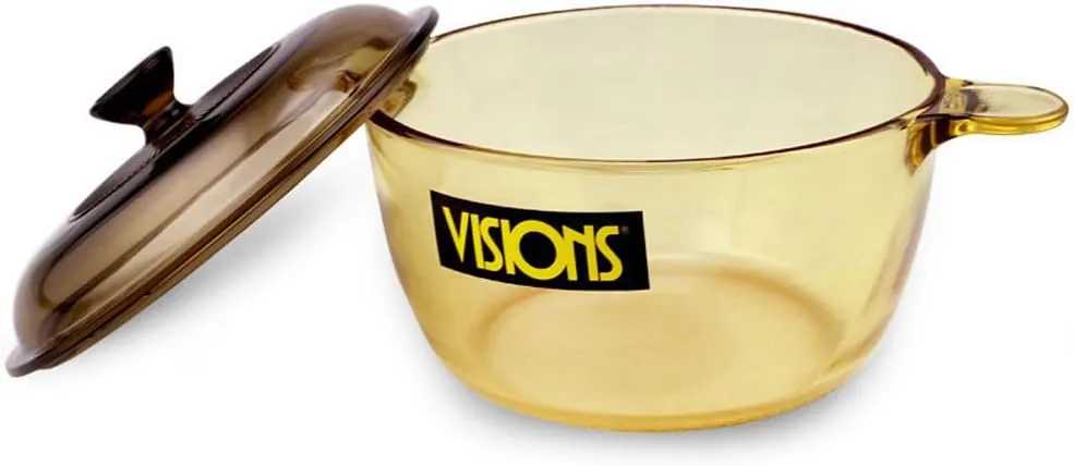 Visions 2.5 Litre Pyroceram Glass Cookpot with Glass Cover, Amber