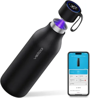 vsitoo Self-Cleaning Smart Water Bottle, Vacuum Stainless Steel Insulated Water Bottle with Handle Double-wall, Keep Drink Hot or Cold, Standard Metal Canteen for Gym and Outdoor, 33 oz