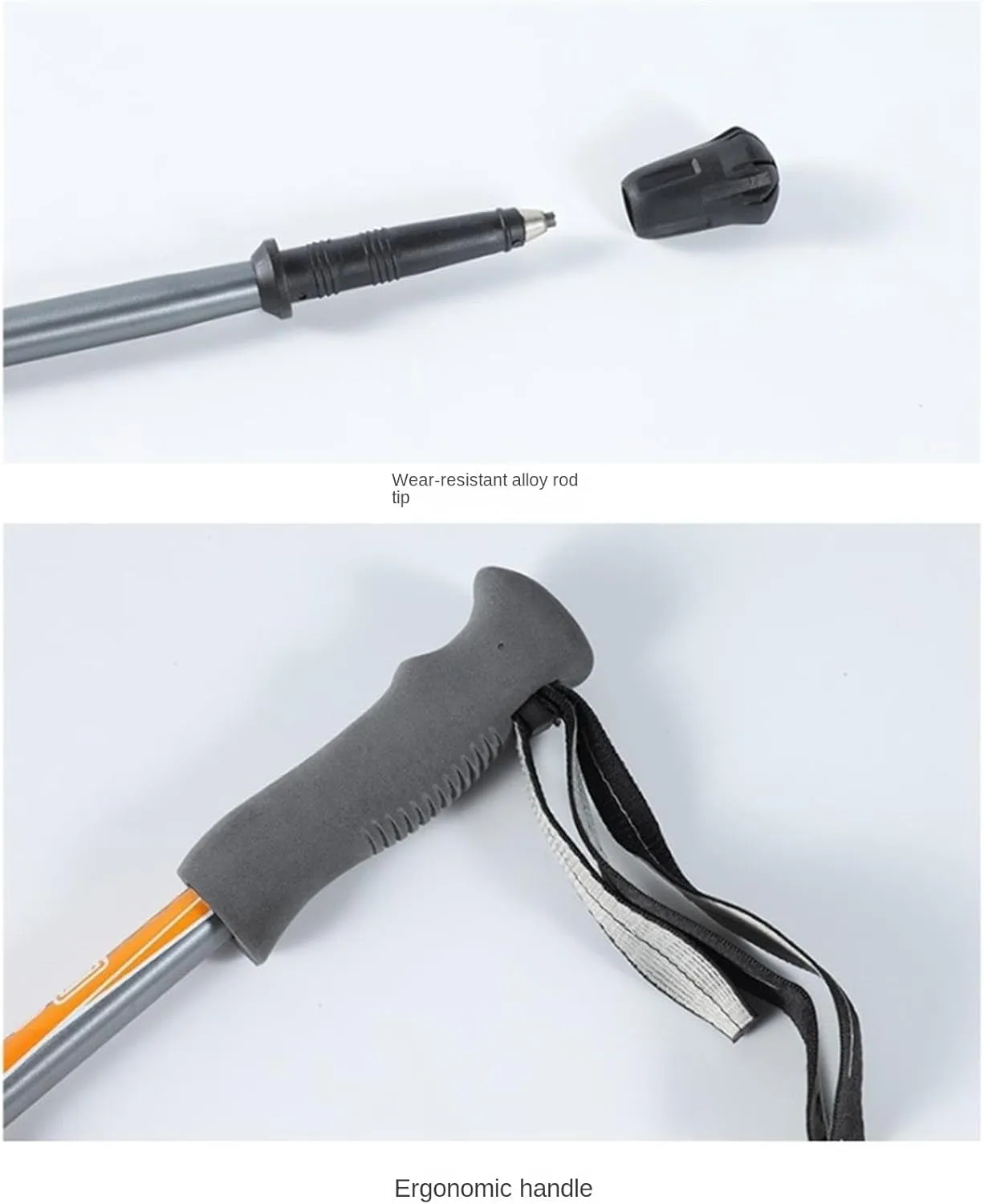 Walking Stick Hiking Poles Adjustable Trekking Poles Hiking Walking Sticks Ultralight Aluminum Alloy for Backpacking Hiking Gear Trekking Poles, 115-130cm