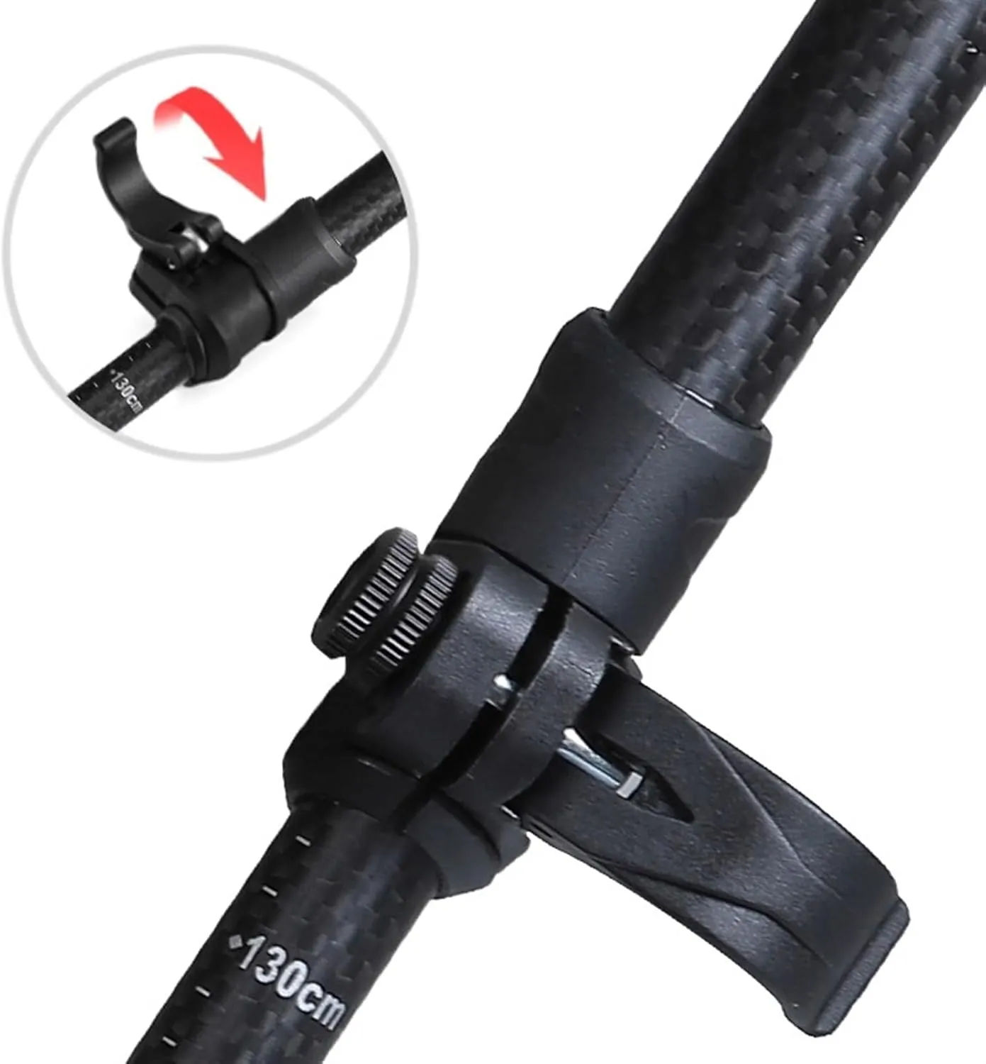 Walking Stick Hiking Poles Hiking Walking Sticks Carbon Fiber Trekking Pole Camping Walking Pole Telescopic Hiking Gear Trekking Poles, 64-134cm, Black