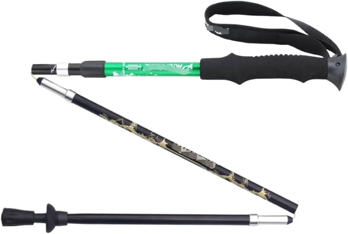 Walking Stick Hiking Poles Ultralight Aluminum Alloy Trekking Poles Strong Hiking Pole for Hiking Camping Mountaining Hiking Gear Trekking Poles, 130cm, Green