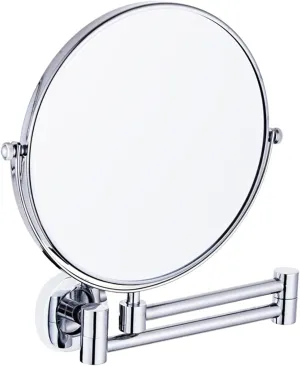 Wall Mounted Makeup Mirror, 8Inch Double Sided Magnifying Shaving Mirror, Adjustable Bathroom Swivel Extendable Vanity Mirrors,Silver,3X
