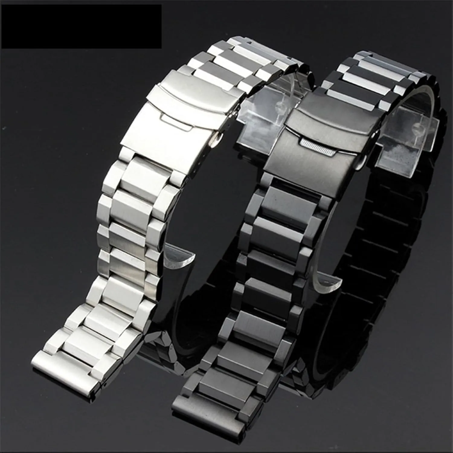 Watch Band 18mm 20mm 22mm 24mm Strap Double Insurance Replacement Metal Watch Strap Solid Stainless Steel Watchband Wristband