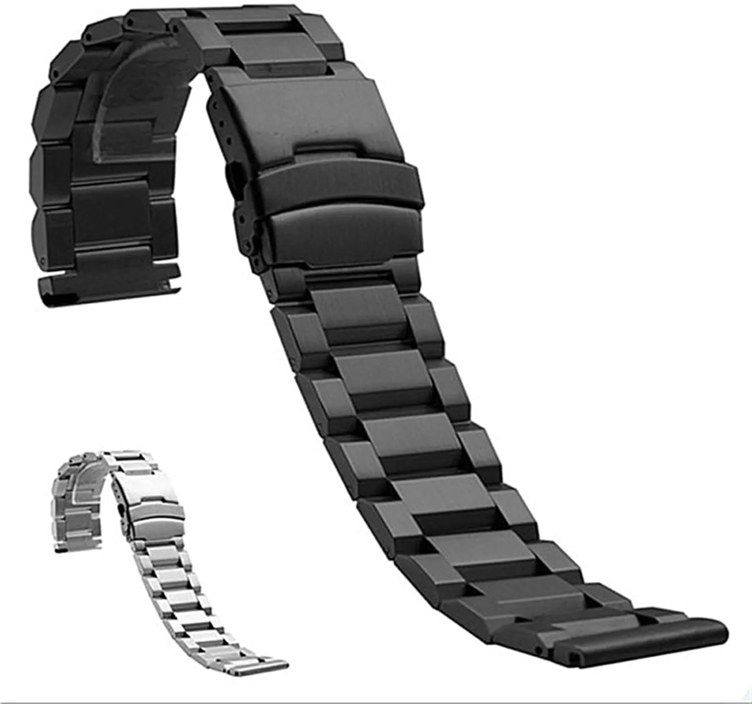 Watch Band 18mm 20mm 22mm 24mm Strap Double Insurance Replacement Metal Watch Strap Solid Stainless Steel Watchband Wristband