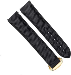 Watch Bracelet for Omega 300 SEAMASTER 600 Planet Ocean Silicone Nylon Strap with Folding Bucklen Watch Accessories
