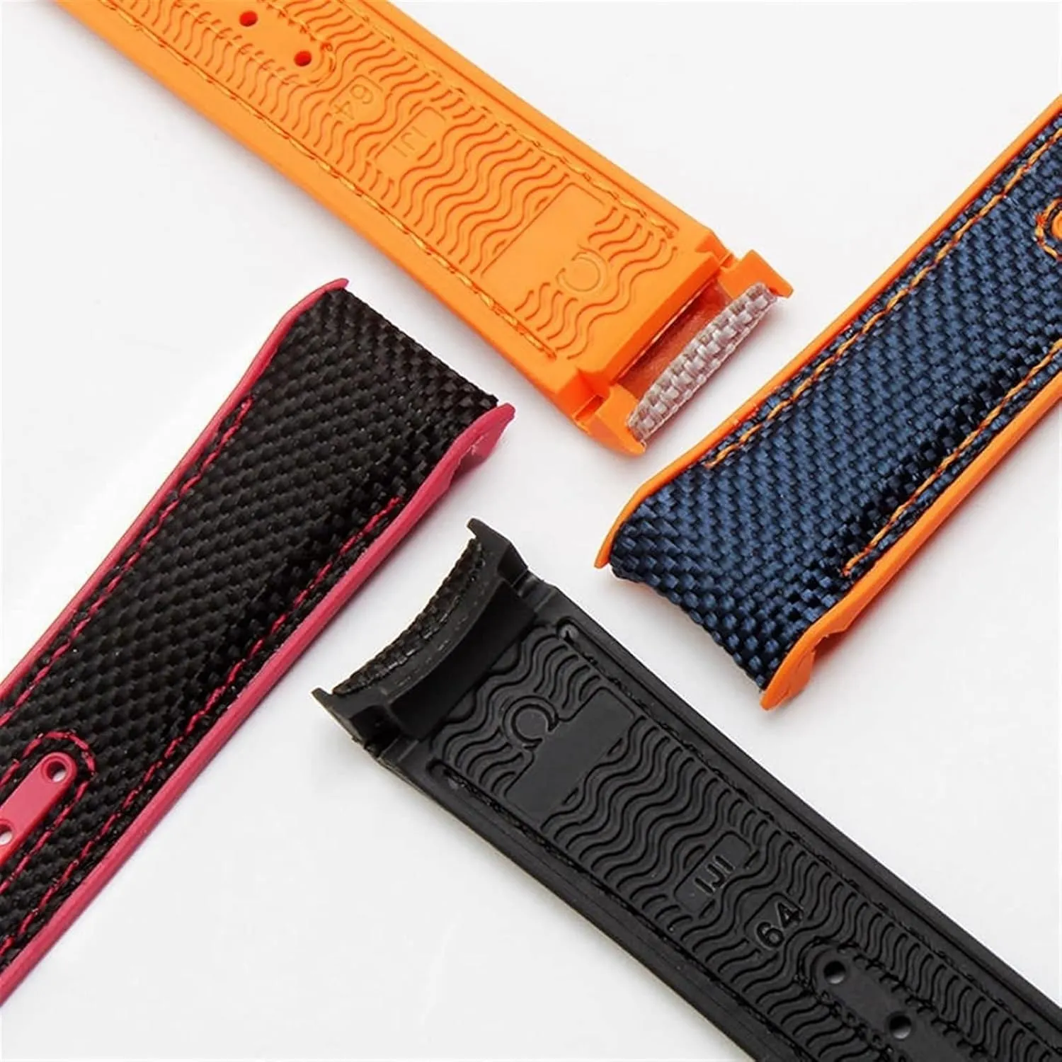 Watch Bracelet for Omega 300 SEAMASTER 600 Planet Ocean Silicone Nylon Strap with Folding Bucklen Watch Accessories