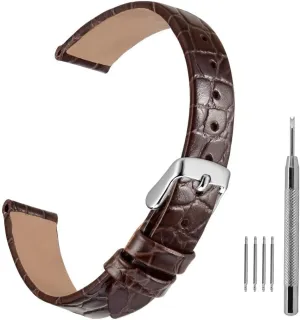 Watch Strap 10mm-20mm Leathe Watch Strap for Women，Classic Pattern Grain Watch Band Watch Bands Replacement
