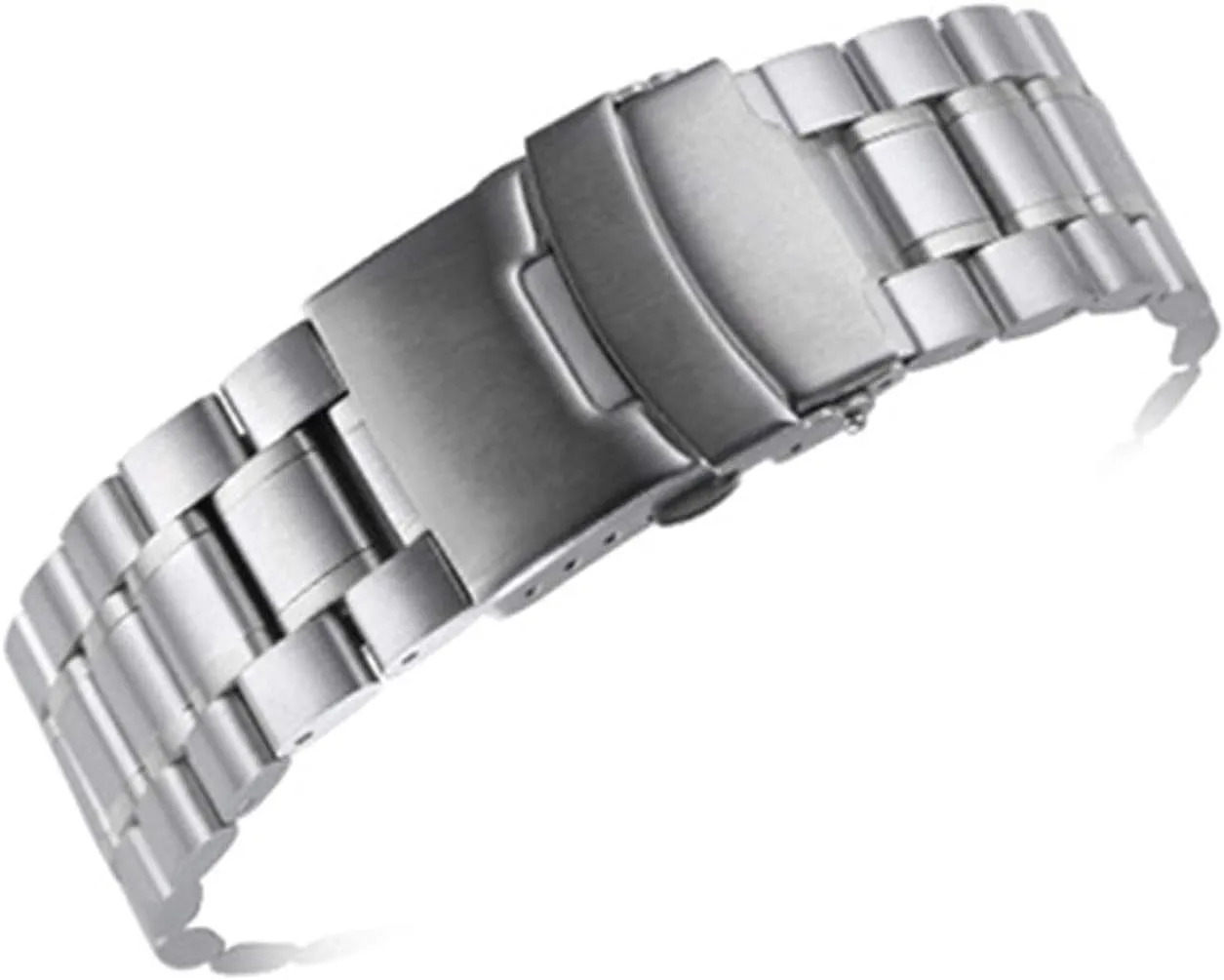 Watch Strap Stainless Steel Bracelet 18mm 20mm 22mm Bracelet for Men and Women, Folding Buckle, Solid Metal Bracelet (Band Color : Silver, Band Width: 20mm)