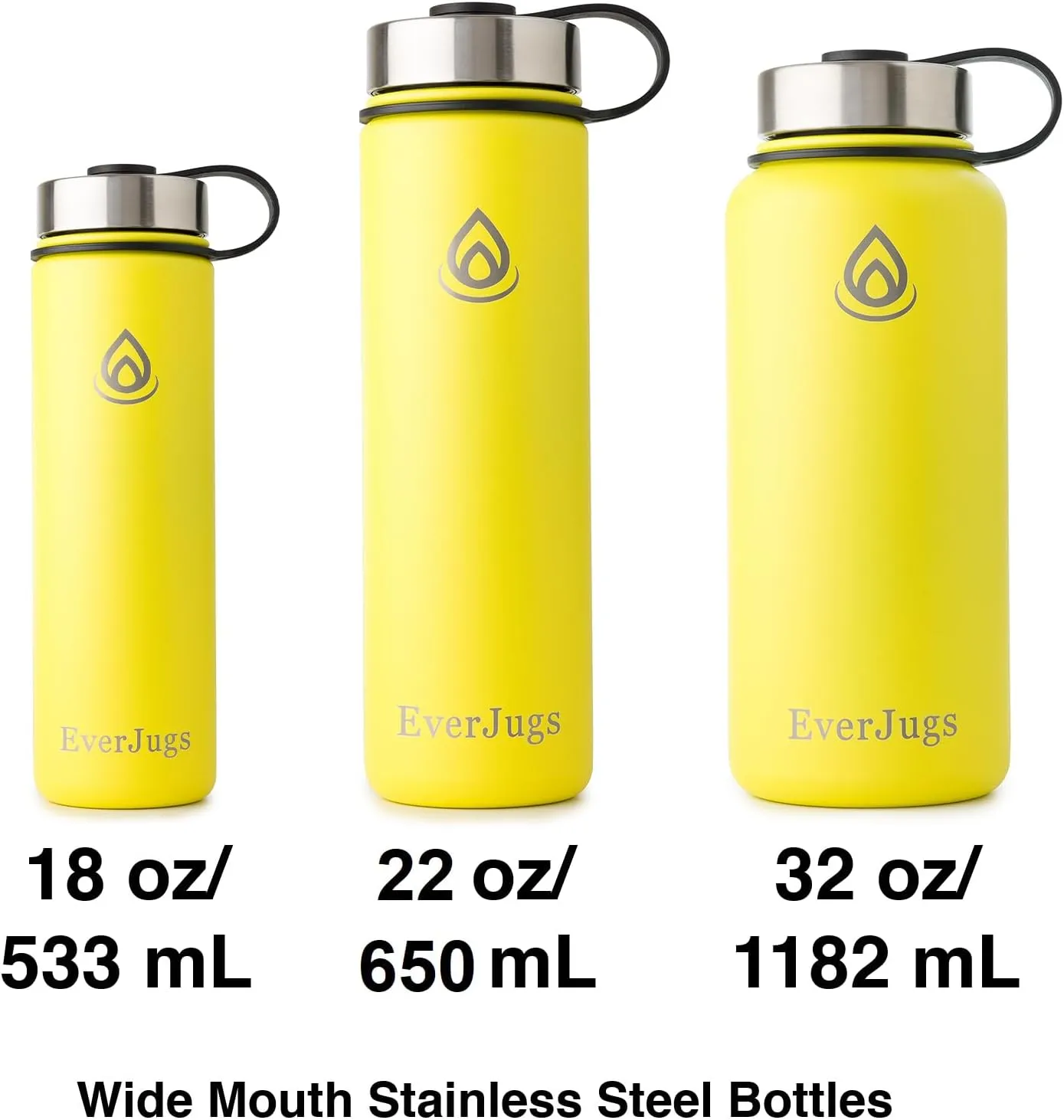 Water Bottle - 32 Oz, Wide Mouth, Premium Stainless Steel Lid/Bottle, Double Walled Vacuum Insulated, Thermo Mug, Metal Flask, Leak Proof, Eco-Friendly