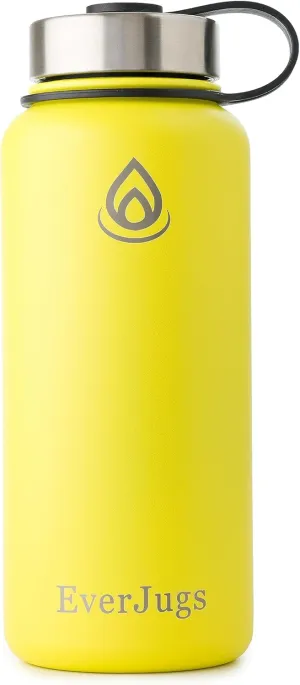 Water Bottle - 32 Oz, Wide Mouth, Premium Stainless Steel Lid/Bottle, Double Walled Vacuum Insulated, Thermo Mug, Metal Flask, Leak Proof, Eco-Friendly