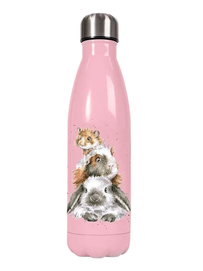 Water Bottle - WB007 - Piggy in the Middle Guinea Pig  Pink