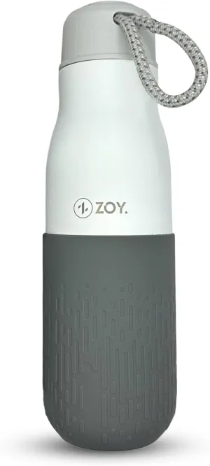 Water Bottle with Silicone Sleeve & Leakproof Lid - 500 ML | Durable, BPA Free Double, Double Wall Insulated Stainless Steel Eco-friendly Water Bottle for Home, School, Office, Gym, & Travels (White)