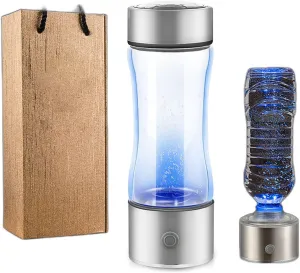 Water Purifiers, Hydrogen Alkaline Water Bottle Hydrogen Water Generator Ionizer USB Charging SPE/PEM Technology 5Mins Make Hydrogen Content to 1300-1600 PPB 430Ml