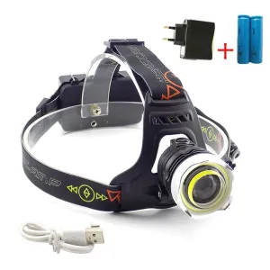 Waterproof COB T6 Led Headlight Headlamp USB Rechargeable Head Torch Lamp light frontale lampe 18650 battery for fishing camping