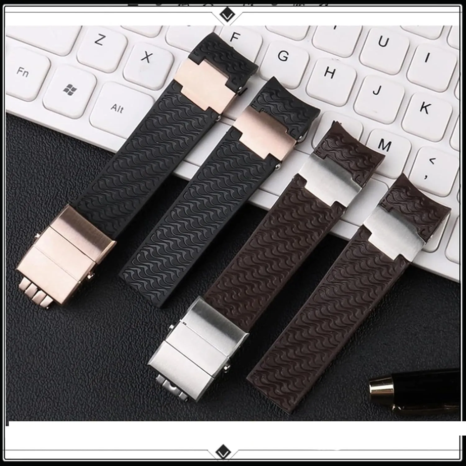 Waterproof Curved End Rubber Watch Band For Ulysse Nardin 263 DIVER strap belt watch Bracelets