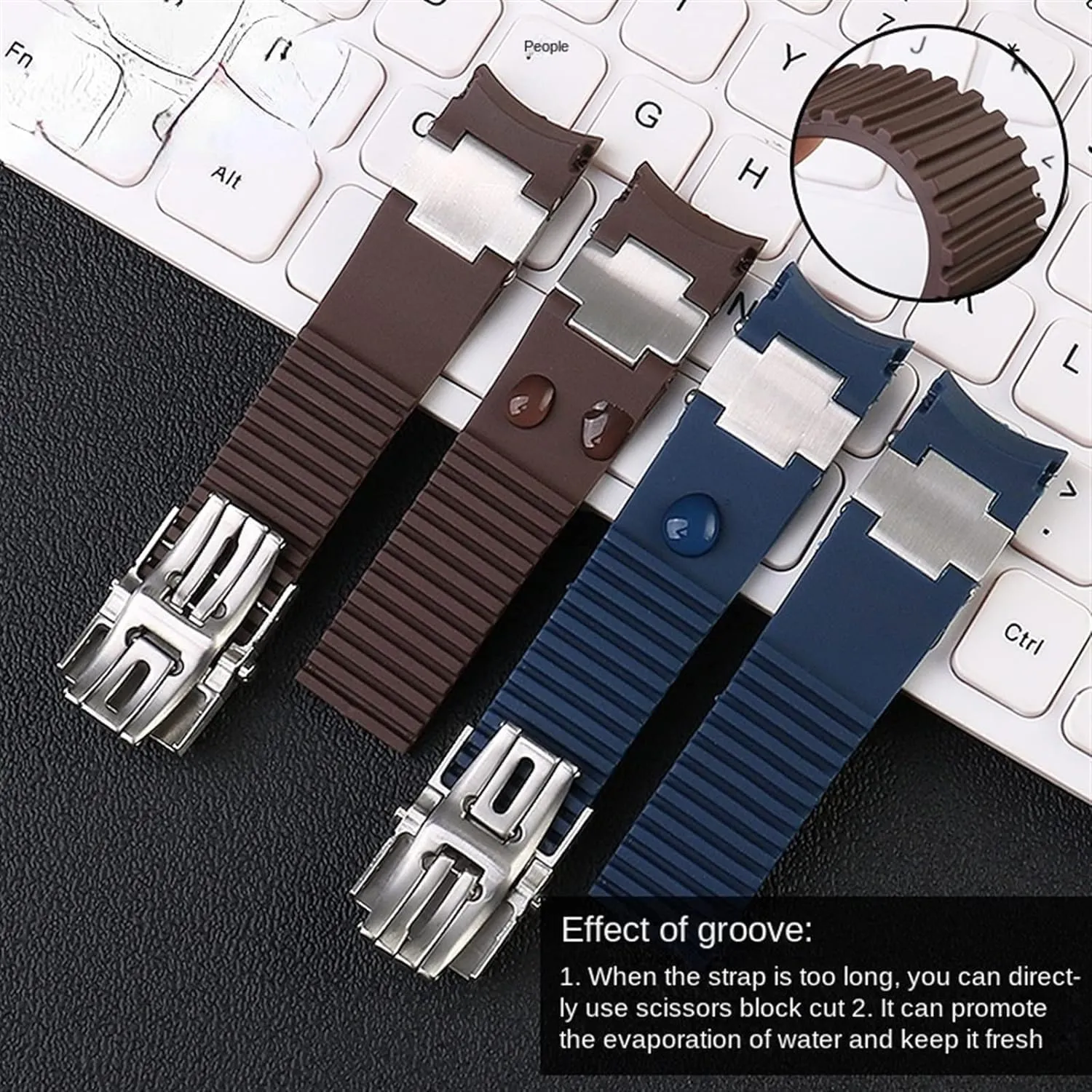 Waterproof Curved End Rubber Watch Band For Ulysse Nardin 263 DIVER strap belt watch Bracelets