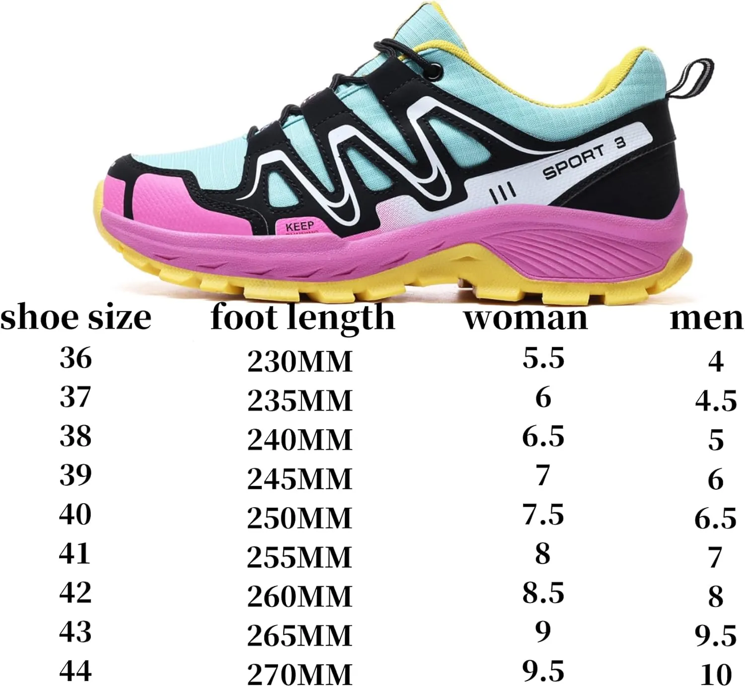 Waterproof Hiking Shoes Women Casual Lace-Up Non-Slip Lightweight Comfortable Running Tennis Fashion Sneakers for Women Walking Trekking Outdoor Shoes