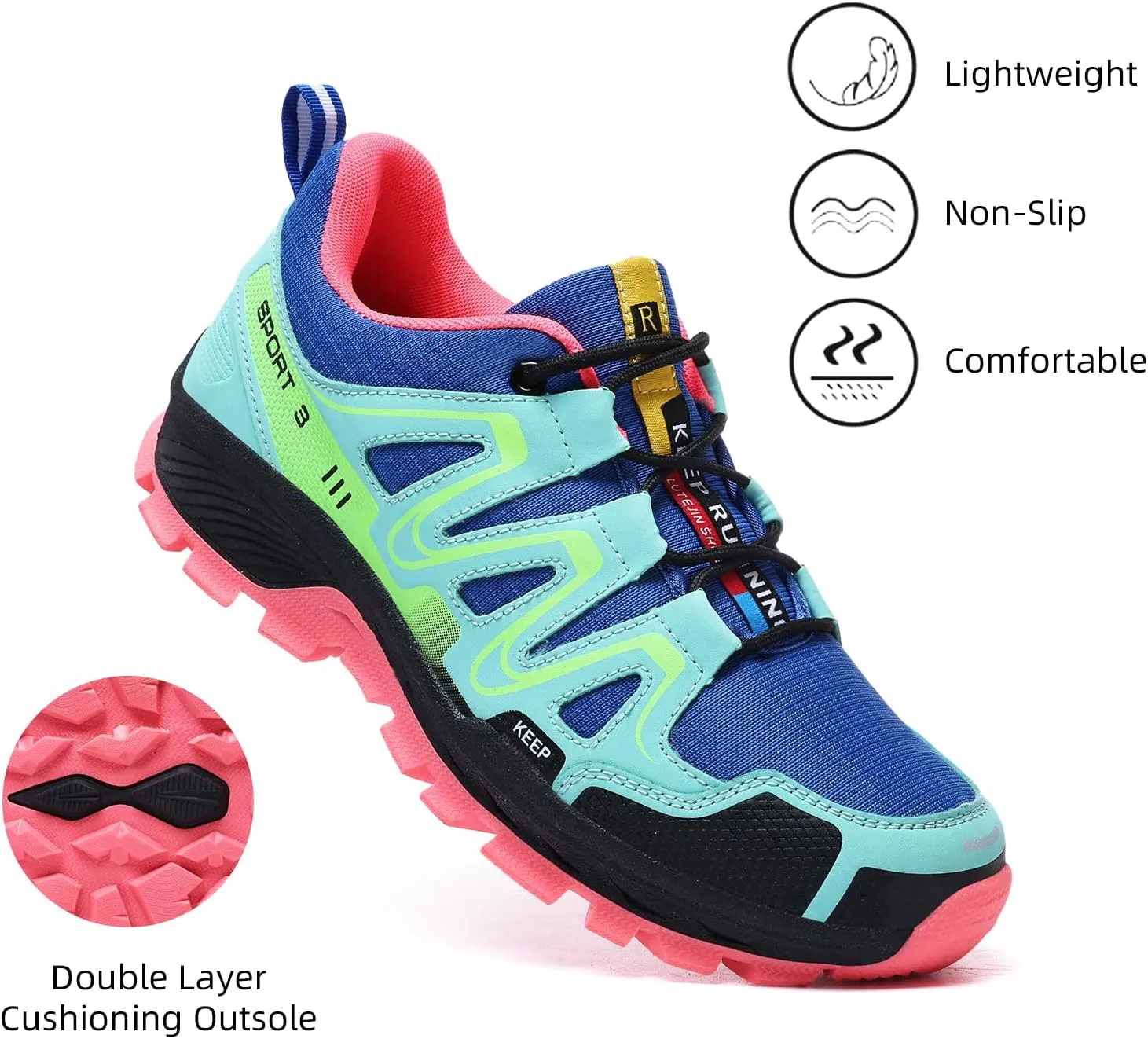 Waterproof Hiking Shoes Women Comfortable Lightweight Non-Slip Trekking Boots Fashion Walking Shoes for Women Tennis Outdoor Sneakers