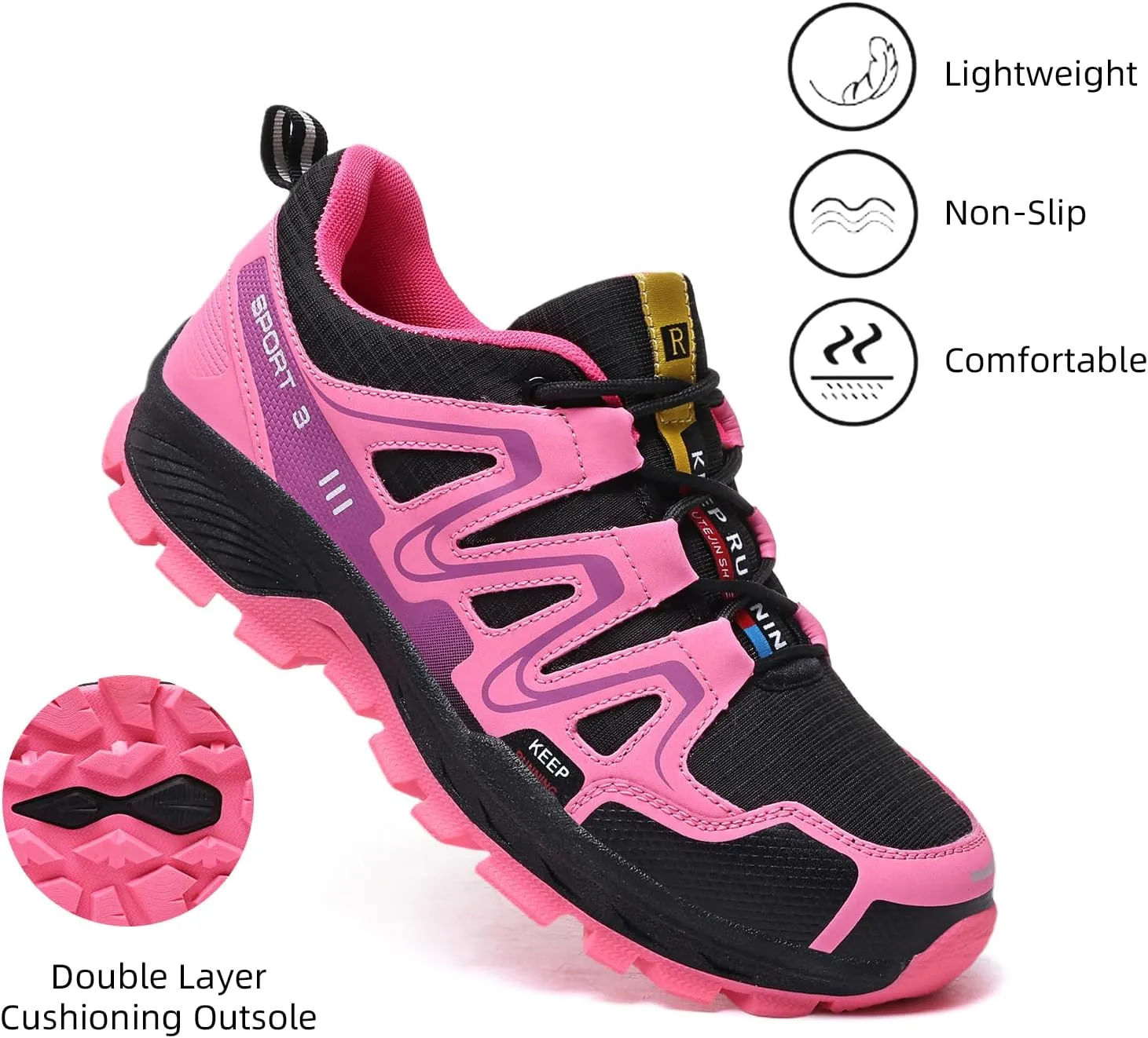 Waterproof Hiking Shoes Women Comfortable Lightweight Non-Slip Trekking Boots Fashion Walking Shoes for Women Tennis Outdoor Sneakers