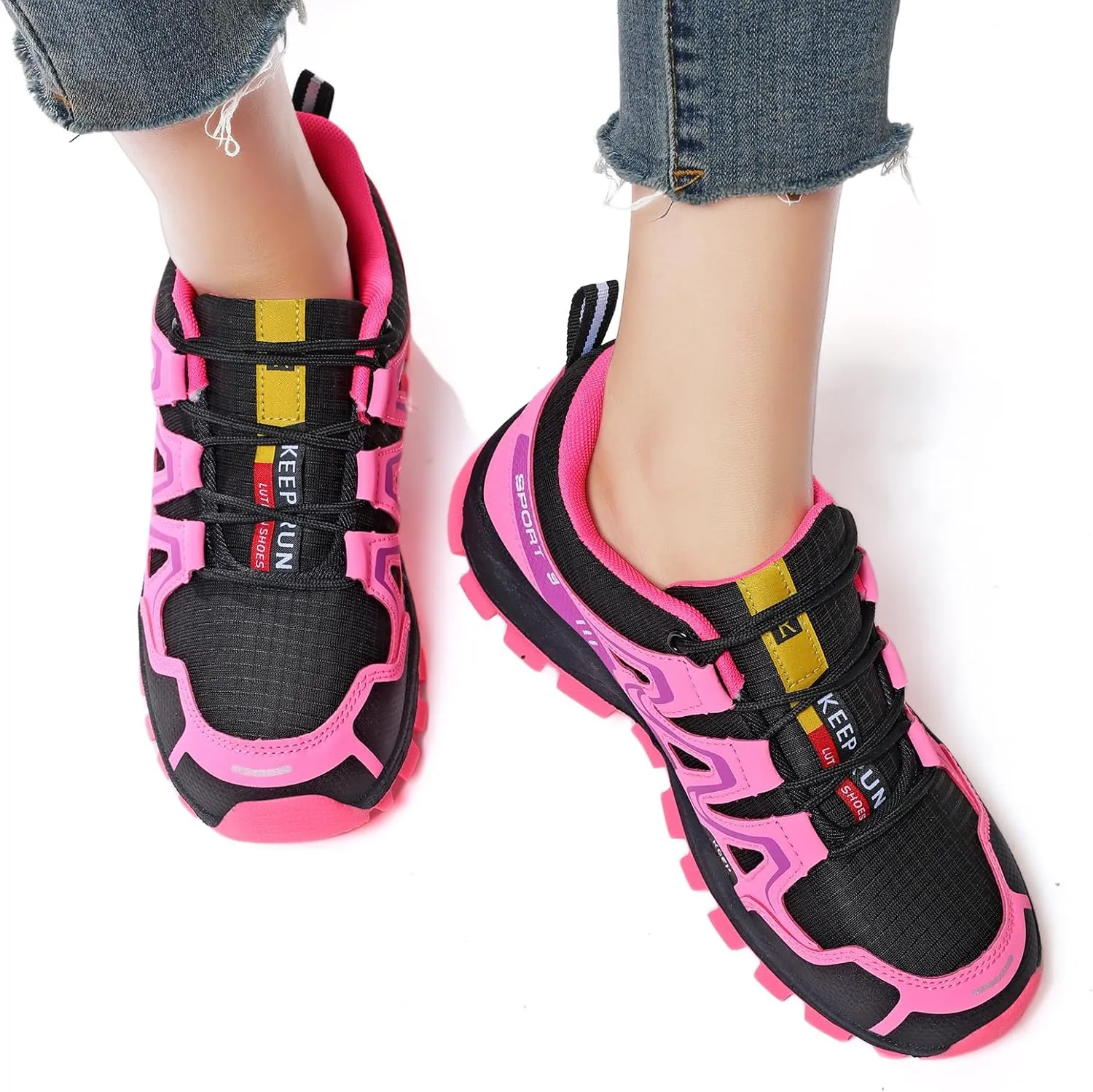 Waterproof Hiking Shoes Women Comfortable Lightweight Non-Slip Trekking Boots Fashion Walking Shoes for Women Tennis Outdoor Sneakers
