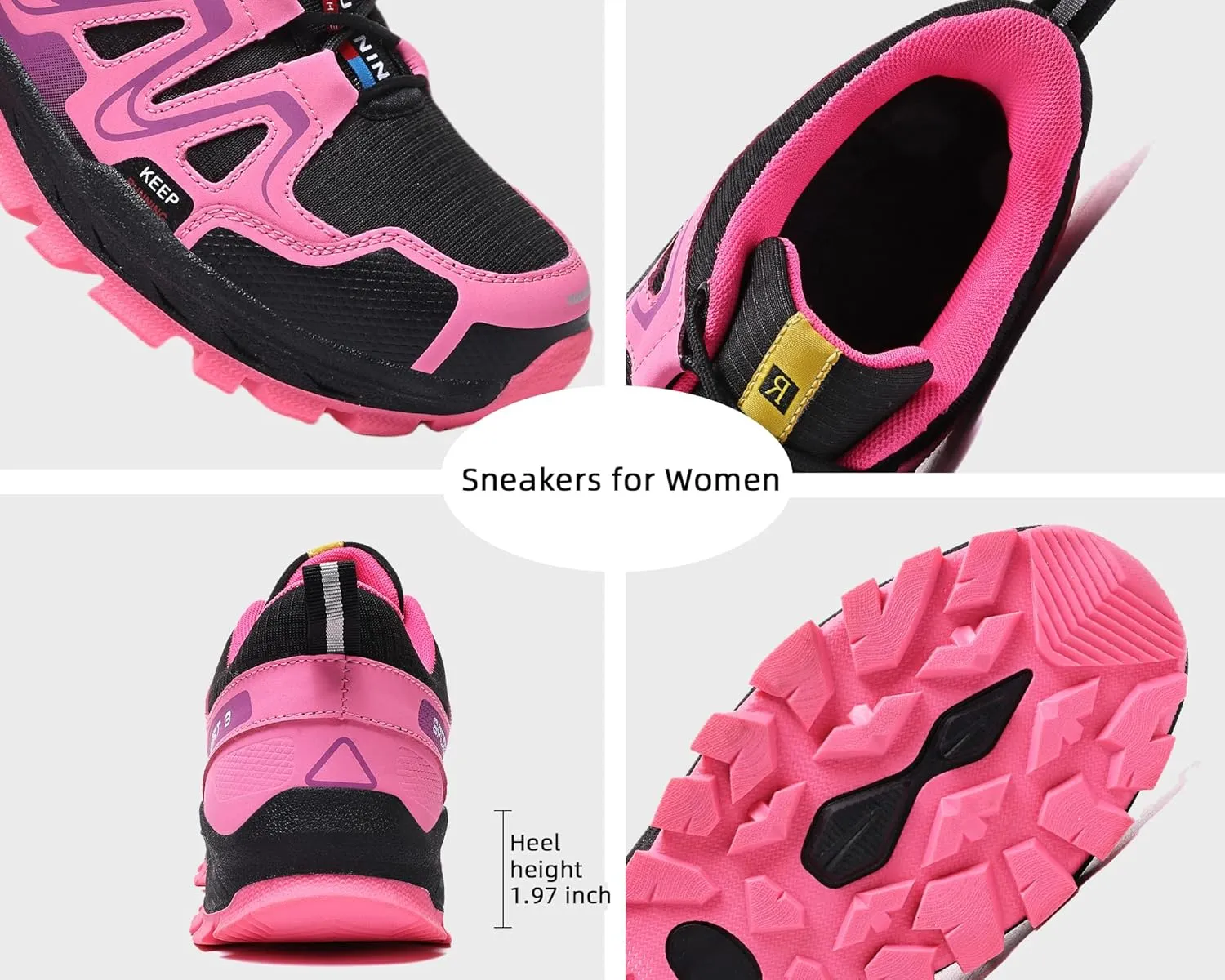 Waterproof Hiking Shoes Women Comfortable Lightweight Non-Slip Trekking Boots Fashion Walking Shoes for Women Tennis Outdoor Sneakers