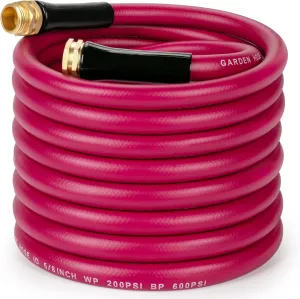 WELLUCK Garden Hose 5/8 in x 50 ft, Heavy Duty Durable Anti Kink Flexible Garden Water Hose for Drinking Water Safe BPA Free, All-weather Lightweight Water Hose for Garden RV Camper Marine