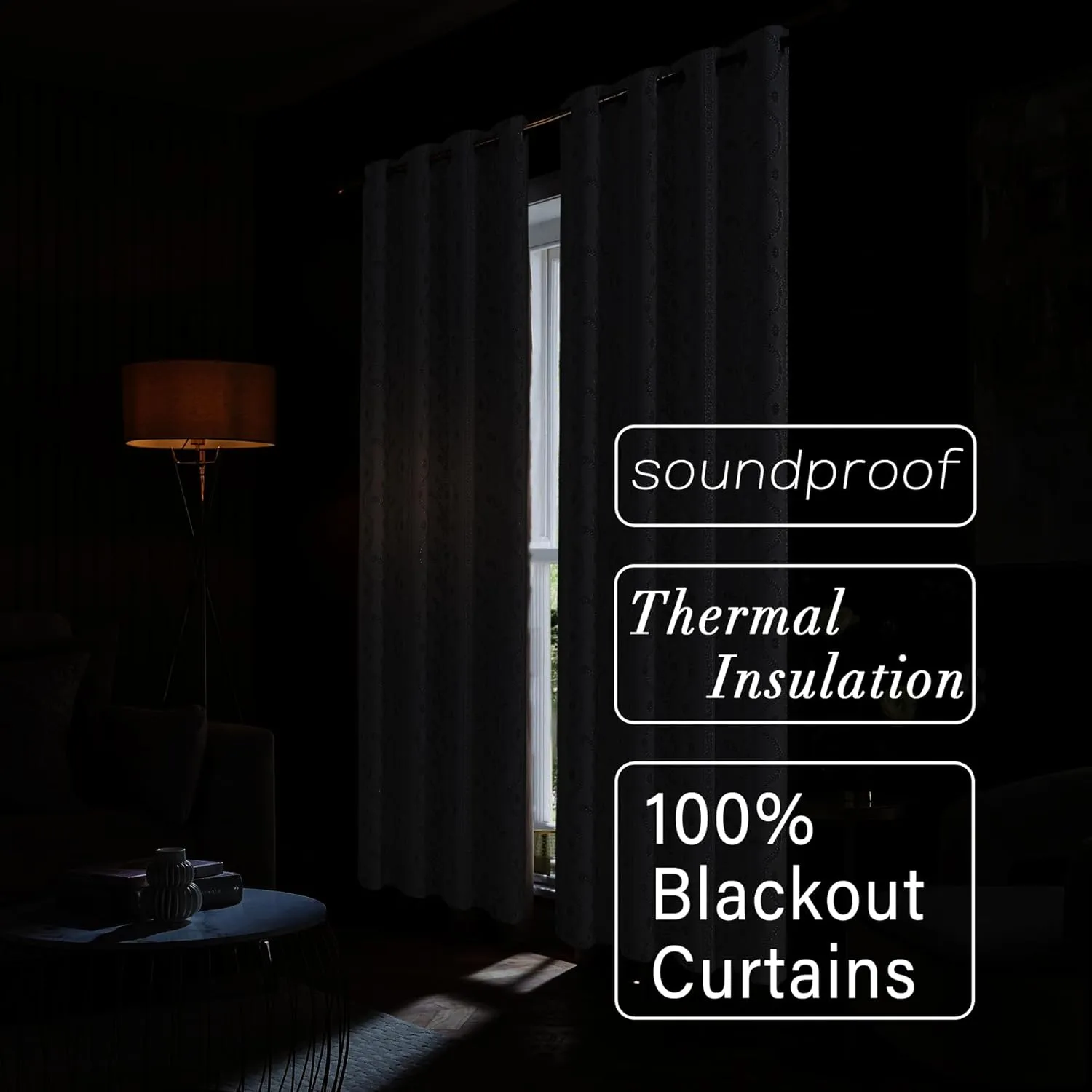 White Blackout Curtains Boho Style for Bedroom Living Room Window Treatment Sage Leaf Printed 84 Inch lench 100% Black Out Curtain Thermal Insulated Drapes