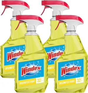 Windex Multi-Surface Disinfectant Cleaner Trigger Bottle, Citrus, 32 fl oz (Pack of 4)